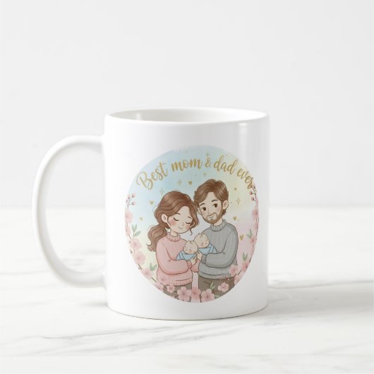 Mug dad and mom  コーヒーマグカップ (左)