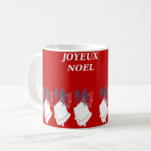 Mug de Noël Joyeux Noël Boîte Cadeau Rouge Blanc コーヒーマグカップ (正面左)
