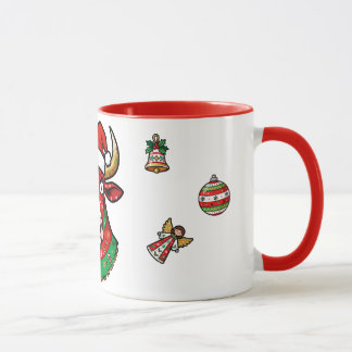 Mug de Noël vache rigolote – Mug festif マグカップ