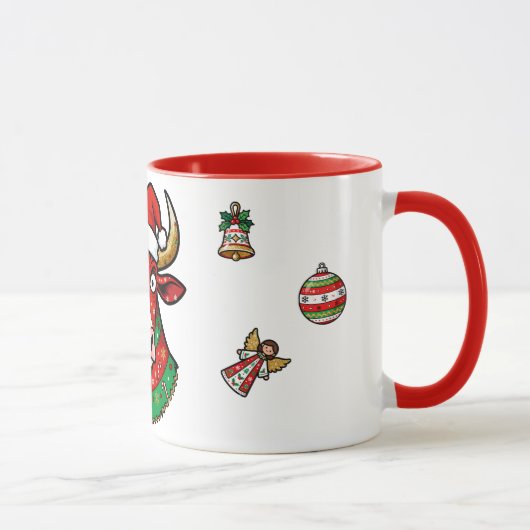 Mug de Noël vache rigolote – Mug festif マグカップ (右)
