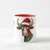 Mug de Noël vache rigolote – Mug festif マグカップ (中央)