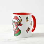 Mug de Noël vache rigolote – Mug festif マグカップ (正面右)