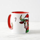 Mug de Noël vache rigolote – Mug festif マグカップ (正面左)