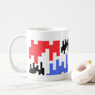 Mug décoratif pixels rouge et bleu. コーヒーマグカップ
