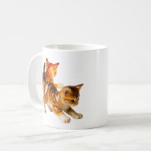Mug décoré chatons qui jouent. コーヒーマグカップ (正面左)