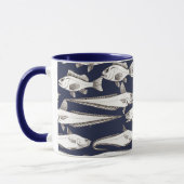 Mug Deep-Sea Fish Art blue マグカップ (左)