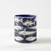 Mug Deep-Sea Fish Art blue マグカップ (中央)