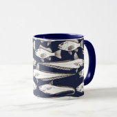 Mug Deep-Sea Fish Art blue マグカップ (正面右)