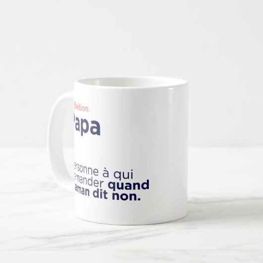 Mug Définition Papa コーヒーマグカップ (正面左)