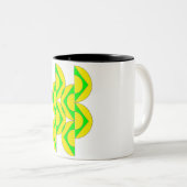 Mug demi-cercles triangles vert jaune ツートーンマグカップ (正面右)
