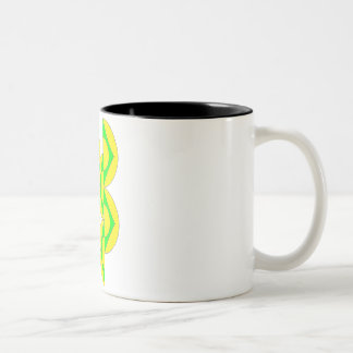 Mug demi-cercles triangles vert jaune ツートーンマグカップ