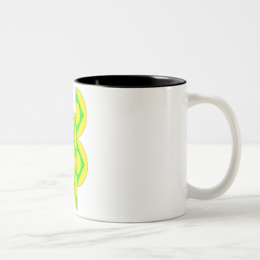 Mug demi-cercles triangles vert jaune ツートーンマグカップ (右)