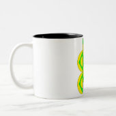 Mug demi-cercles triangles vert jaune ツートーンマグカップ (左)
