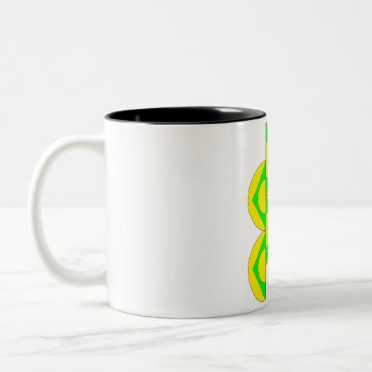 Mug demi-cercles triangles vert jaune ツートーンマグカップ (左)