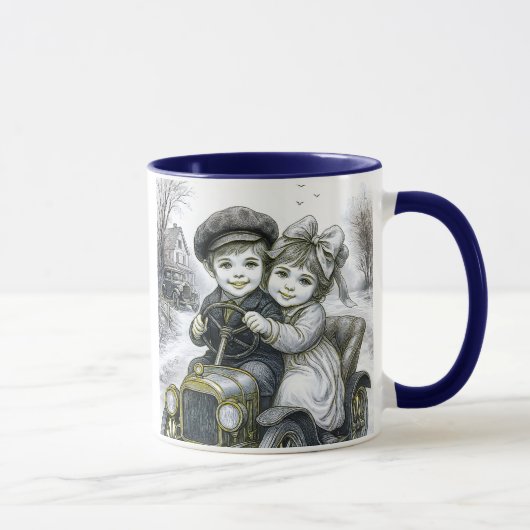 Mug deux enfants dans une voiturette. マグカップ (右)