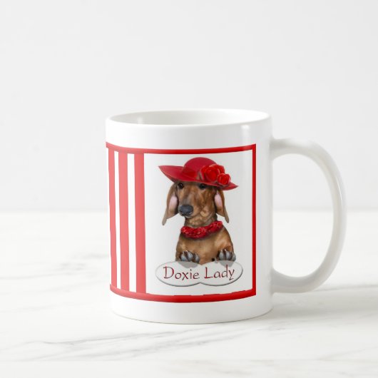 Mug Doxieの女性 コーヒーマグカップ (右)
