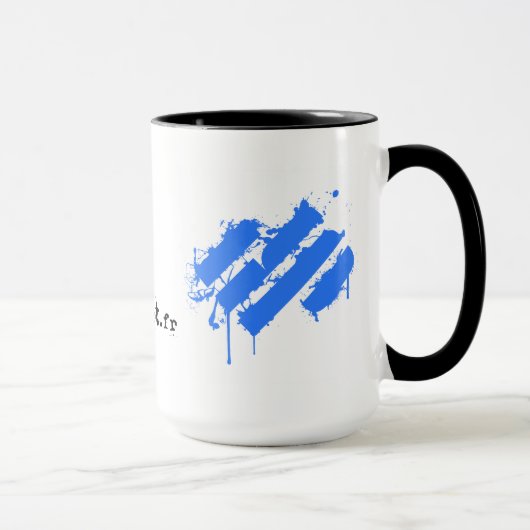 Mug Easysport Black coffee/Blue splatter マグカップ (右)