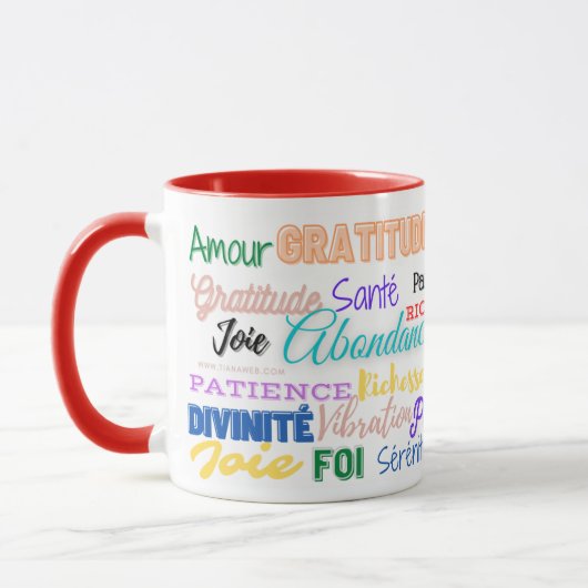 Mug Élégant "Amour - Richesse - Succès" マグカップ (左)