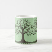 🌳 Mug en Céramique Arbre de Vie Vert Pâle コーヒーマグカップ (中央)