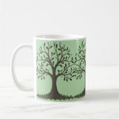 🌳 Mug en Céramique Arbre de Vie Vert Pâle コーヒーマグカップ (左)