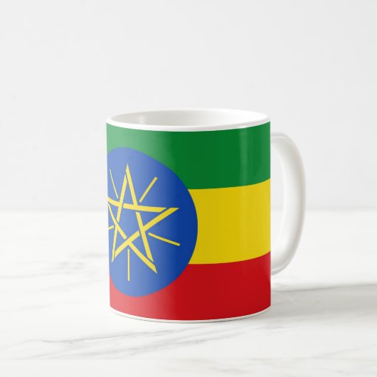 Mug Ethiopian flag コーヒーマグカップ (正面右)
