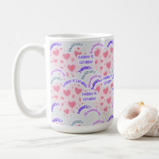 Mug "Everyday is caturday" Pawsitive vibes  コーヒーマグカップ