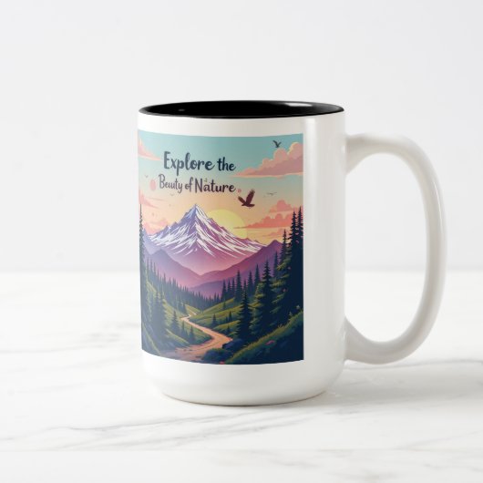 Mug "Explore the Beauty of Nature" ツートーンマグカップ (右)