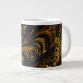 Mug - F1489 "黒い金ゴールドフロー" ジャンボコーヒーマグカップ (正面右)