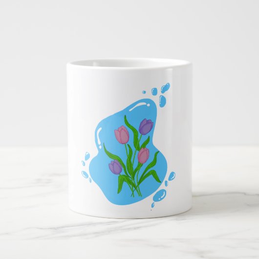 Mug flower design  ジャンボコーヒーマグカップ (正面)