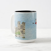 Mug: flying Joanna & Grace  (light blue sky) ツートーンマグカップ (正面左)