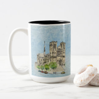 Mug: flying Joanna & Grace  (light blue sky) ツートーンマグカップ