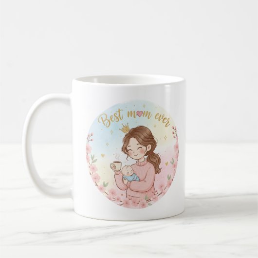 Mug for best mom ever コーヒーマグカップ (左)