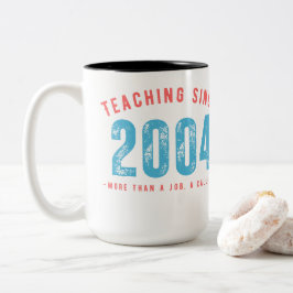 Mug for teacher | Teaching since 2004 ツートーンマグカップ