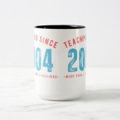 Mug for teacher | Teaching since 2004 ツートーンマグカップ (中央)