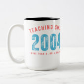 Mug for teacher | Teaching since 2004 ツートーンマグカップ (左)