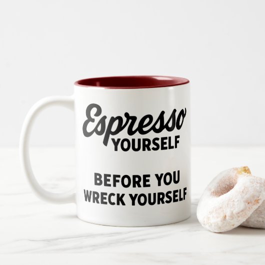 Mug – Funny Coffee Lover’s Cup for Caffeine Addict ツートーンマグカップ (ドーナツ)