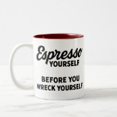 Mug – Funny Coffee Lover’s Cup for Caffeine Addict ツートーンマグカップ (左)