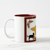 Mug~Goldenのレトリーバーのクリスマス ツートーンマグカップ (左)