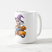 Mug Grand-mère Sorcière Stylée en Chibi sur Scoote コーヒーマグカップ (正面右)