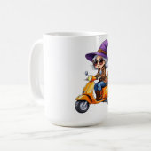 Mug Grand-mère Sorcière Stylée en Chibi sur Scoote コーヒーマグカップ (正面左)