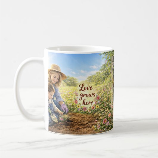 Mug - Grandma Gardening Where Love Grows コーヒーマグカップ (左)