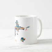 Mug Guadeloupe – Carte mosaïque des îl コーヒーマグカップ (正面右)