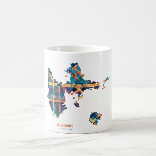 Mug Guadeloupe – Carte mosaïque des îl コーヒーマグカップ (中央)