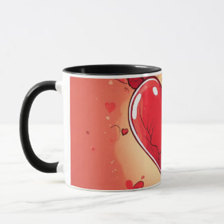 #mug #heartプリントマグ「愛の一口：ハート マグカップ