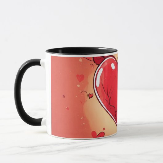 #mug #heartプリントマグ「愛の一口：ハート マグカップ (左)
