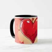 #mug #heartプリントマグ「愛の一口：ハート マグカップ (正面左)