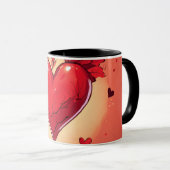 #mug #heartプリントマグ「愛の一口：ハート マグカップ (正面右)