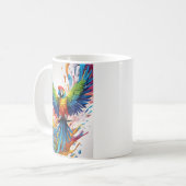 Mug heureux : Perroquet montrant sa joie コーヒーマグカップ (正面左)