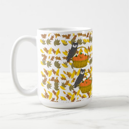 Mug Hibou et Récolte d'Automne コーヒーマグカップ (左)