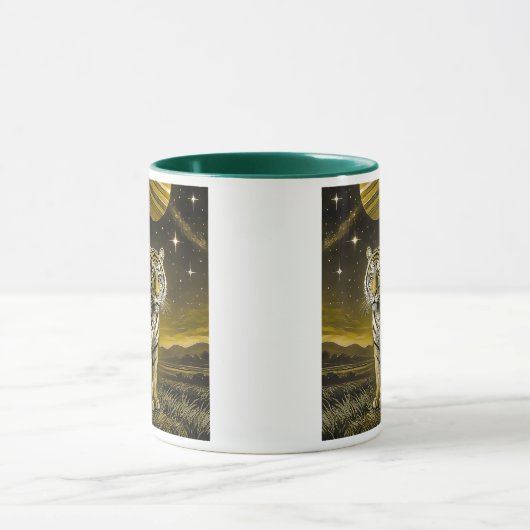 Mug image monochrome tigre puissant.. マグカップ (中央)